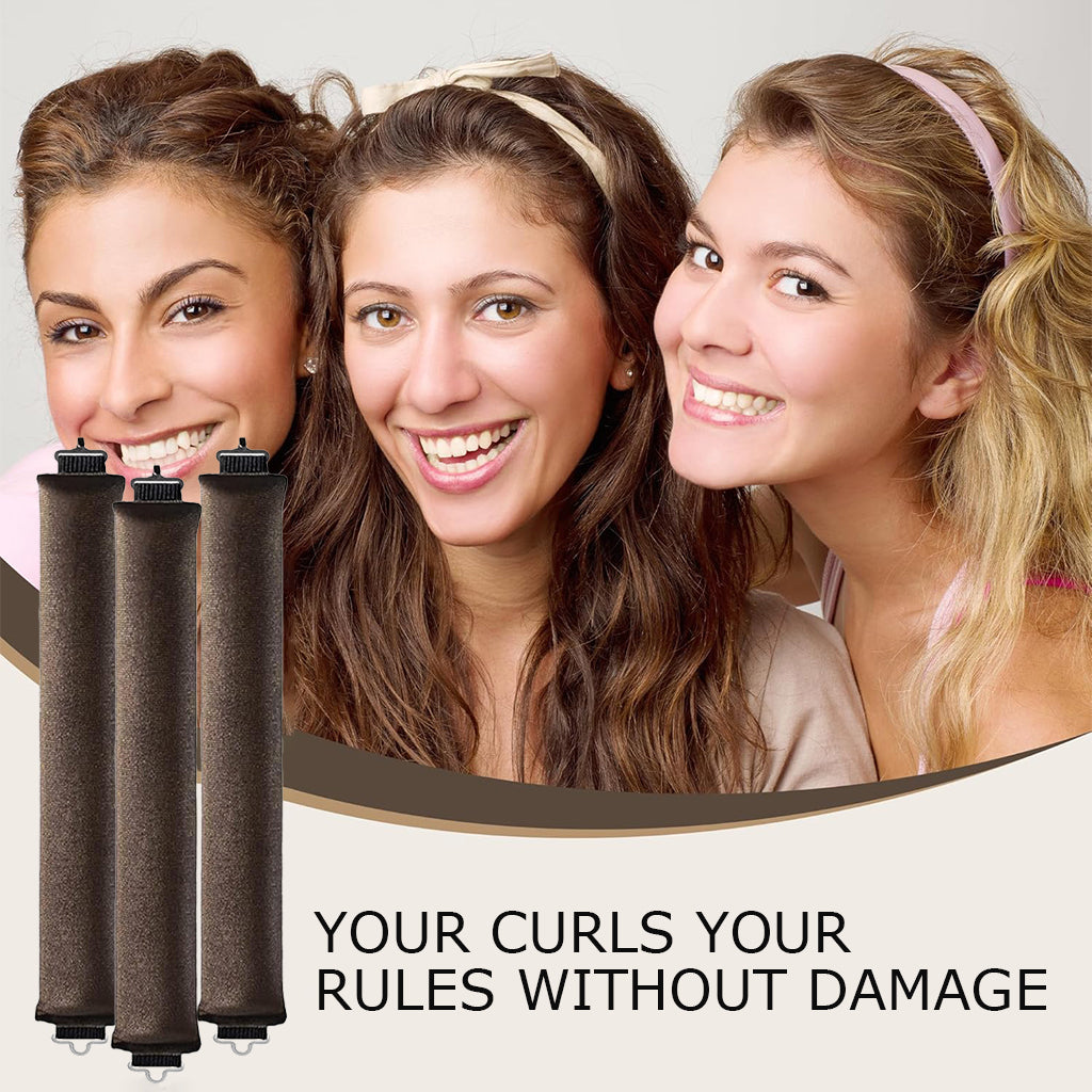 MAYCREATE 3pcs Heatless Overnight Hair Curlers, Hair Curlers to Sleep In Curlers Blowout, No Heat Curling Rods Set for Women with Headscarf and Hook for Long Hair, Brown MAYCREATE 3pcs Heatless Overnight Hair Curlers, Hair Curlers to Sleep In Curlers Blowout, No Heat Curling Rods Set for Women with Headscarf and Hook for Long Hair, Brown